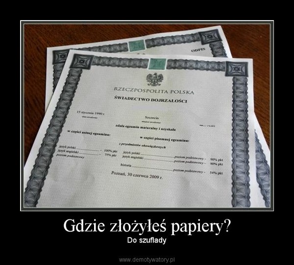 Gdzie złożyłeś papiery?