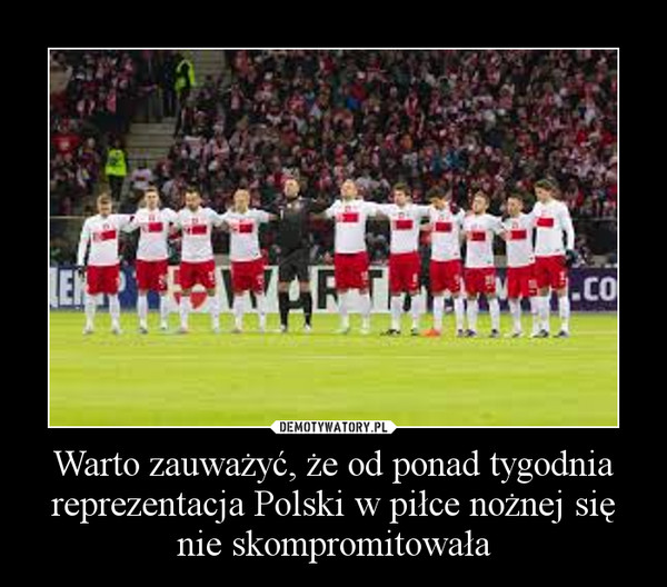 Warto zauważyć, że od ponad tygodnia reprezentacja Polski w piłce nożnej się nie skompromitowała –  