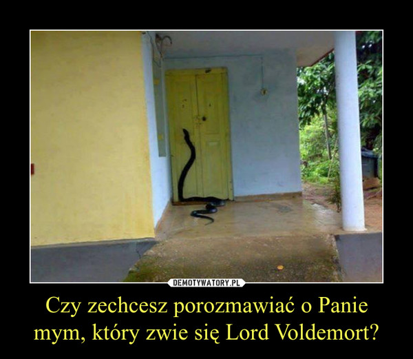 Czy zechcesz porozmawiać o Panie mym, który zwie się Lord Voldemort? –  