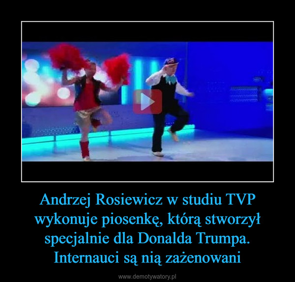 Andrzej Rosiewicz w studiu TVP wykonuje piosenkę, którą stworzył specjalnie dla Donalda Trumpa. Internauci są nią zażenowani –  