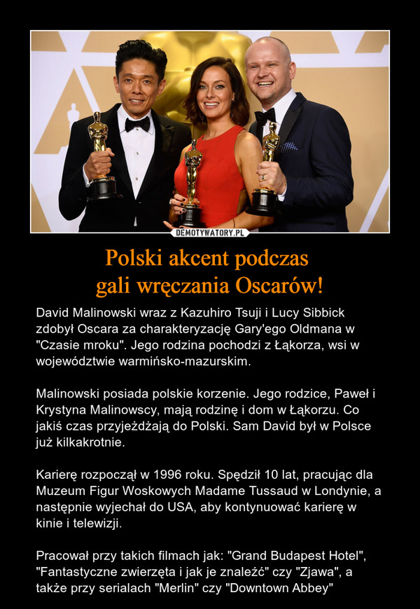 Polski akcent podczas 
gali wręczania Oscarów!