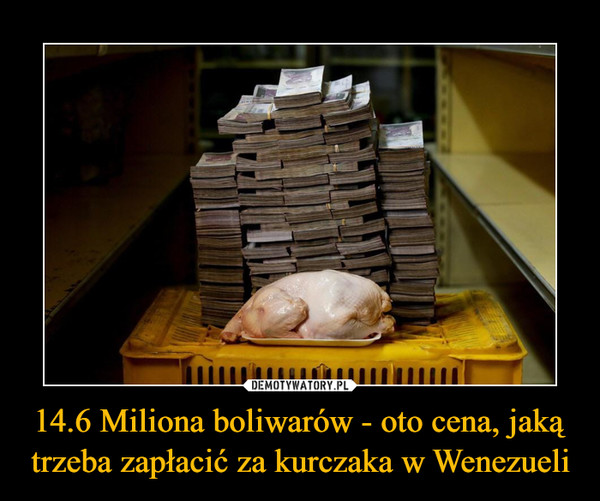 14.6 Miliona boliwarów - oto cena, jaką trzeba zapłacić za kurczaka w Wenezueli