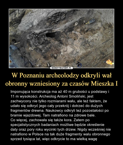 W Poznaniu archeolodzy odkryli wał obronny wzniesiony za czasów Mieszka I
