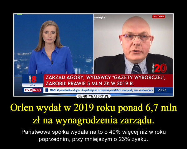 Orlen wydał w 2019 roku ponad 6,7 mln zł na wynagrodzenia zarządu.