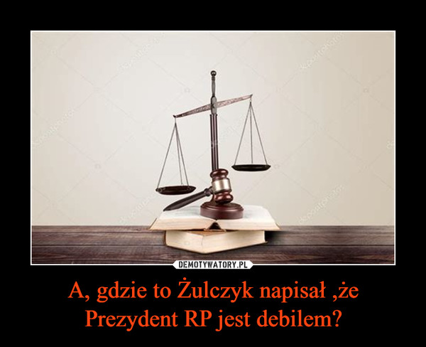 A, gdzie to Żulczyk napisał ,że Prezydent RP jest debilem? –  