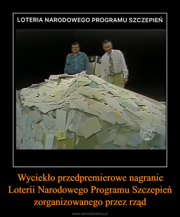 Wyciekło przedpremierowe nagranie Loterii Narodowego Programu Szczepień zorganizowanego przez rząd –  