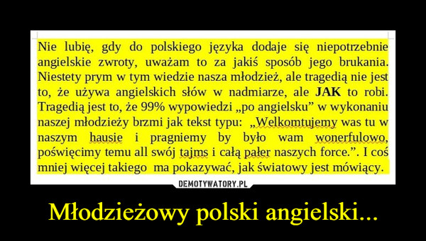 Młodzieżowy polski angielski...