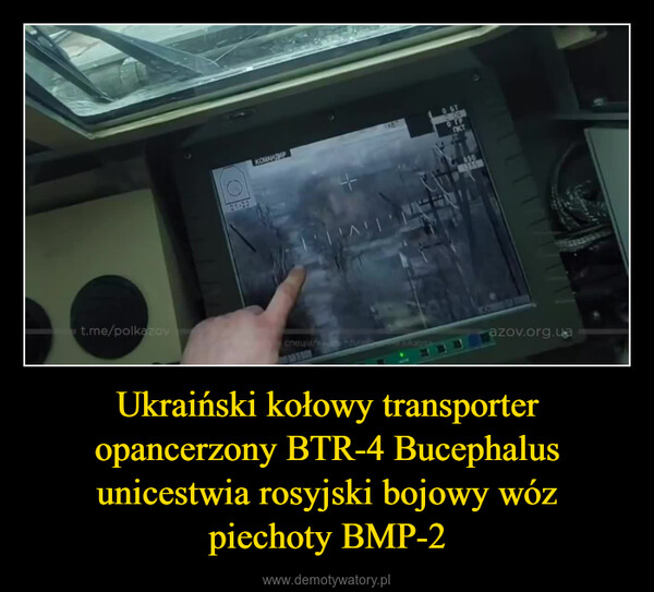 Ukraiński kołowy transporter opancerzony BTR-4 Bucephalus unicestwia rosyjski bojowy wózpiechoty BMP-2 –  