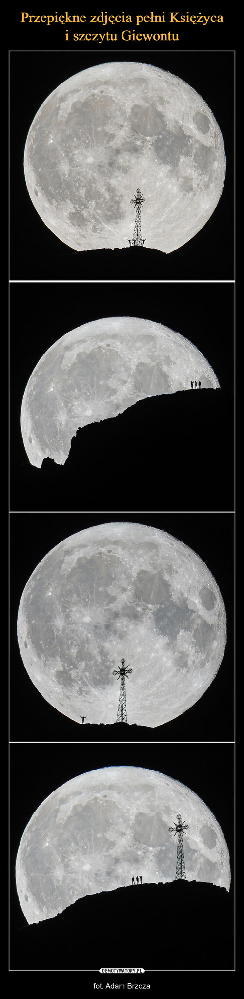 Przepiękne zdjęcia pełni Księżyca
i szczytu Giewontu