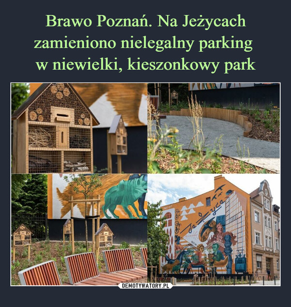 Brawo Poznań. Na Jeżycach zamieniono nielegalny parking 
w niewielki, kieszonkowy park