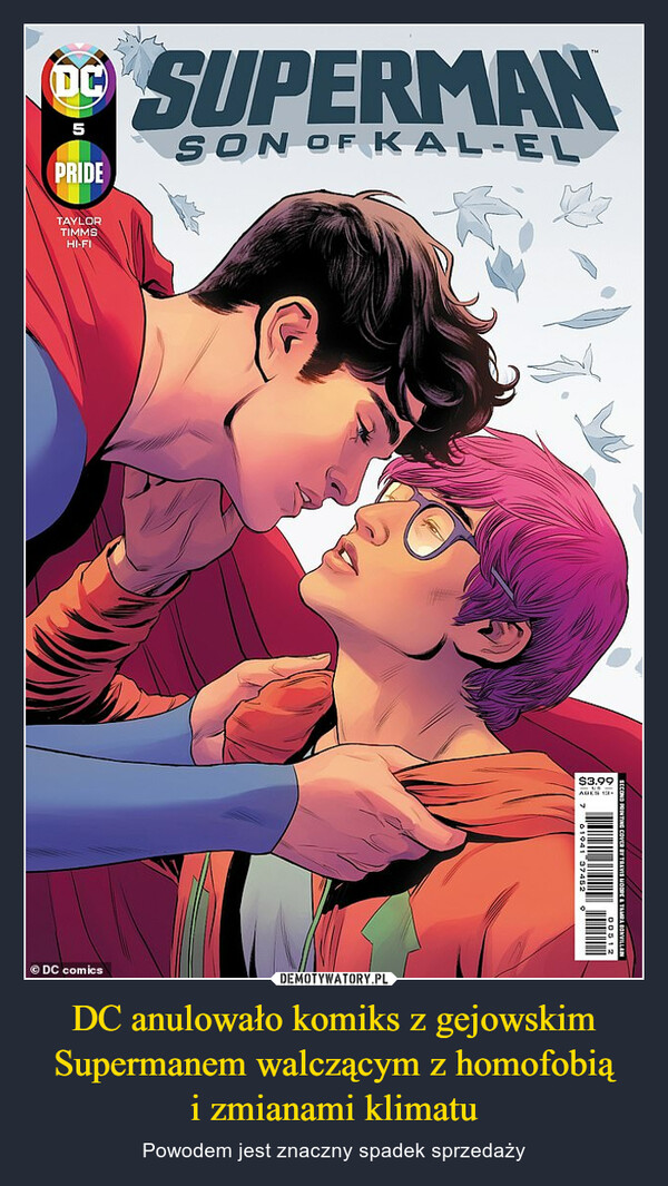 DC anulowało komiks z gejowskim Supermanem walczącym z homofobią
i zmianami klimatu