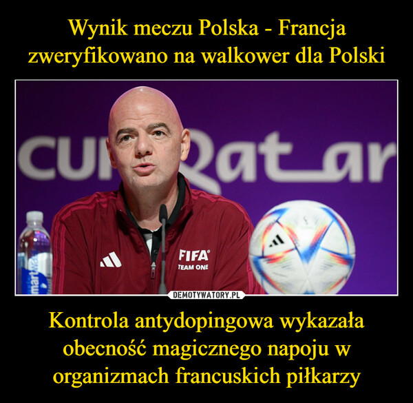 Kontrola antydopingowa wykazała obecność magicznego napoju w organizmach francuskich piłkarzy –  
