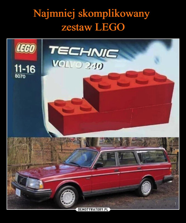 Najmniej skomplikowany 
zestaw LEGO